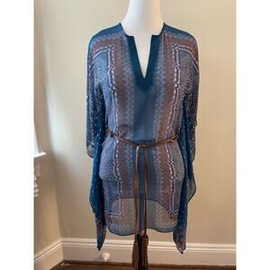 BCBG Sheer Poncho Leather Belt Size XS